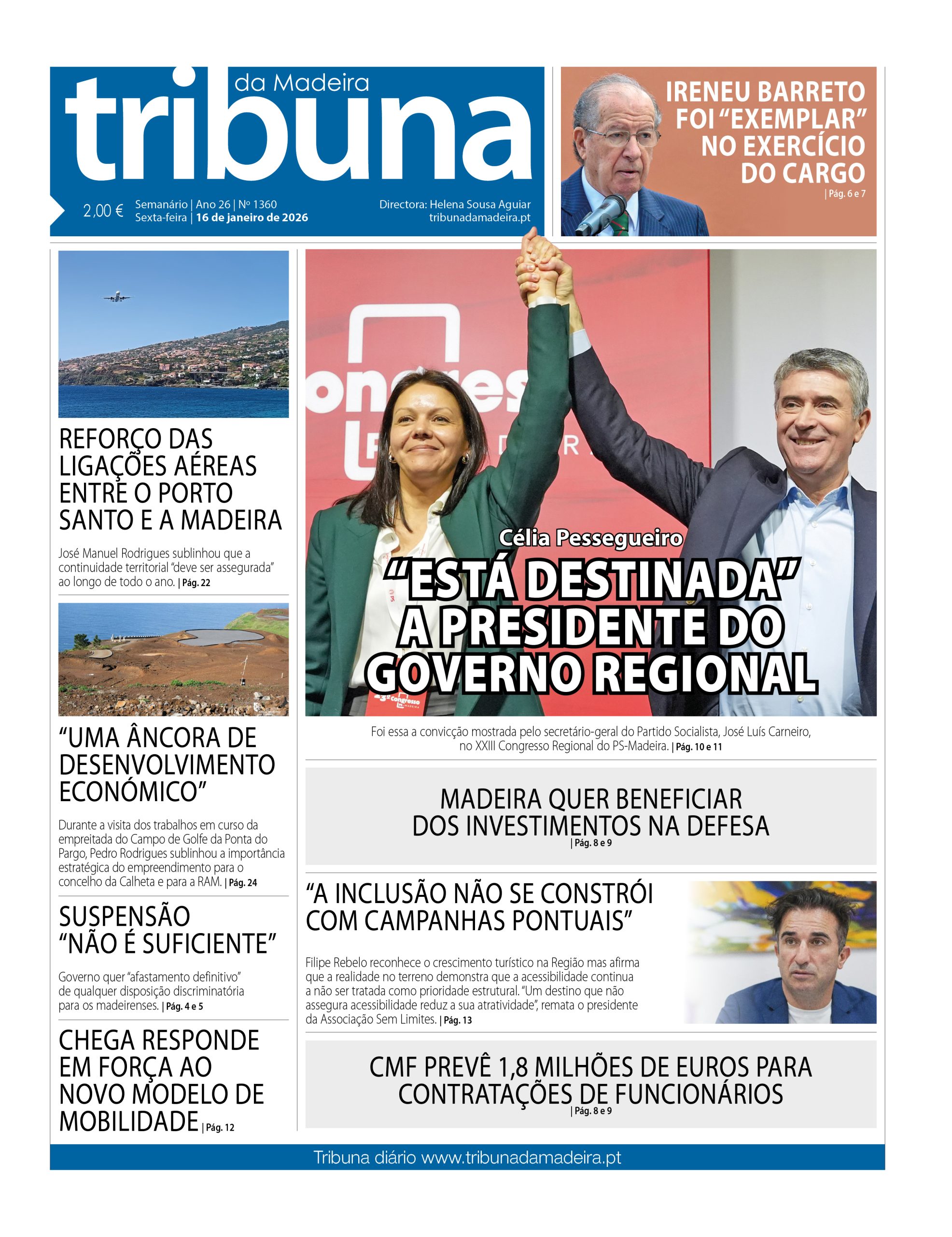 Capa do Semanário Tribuna da Madeira edição 1360