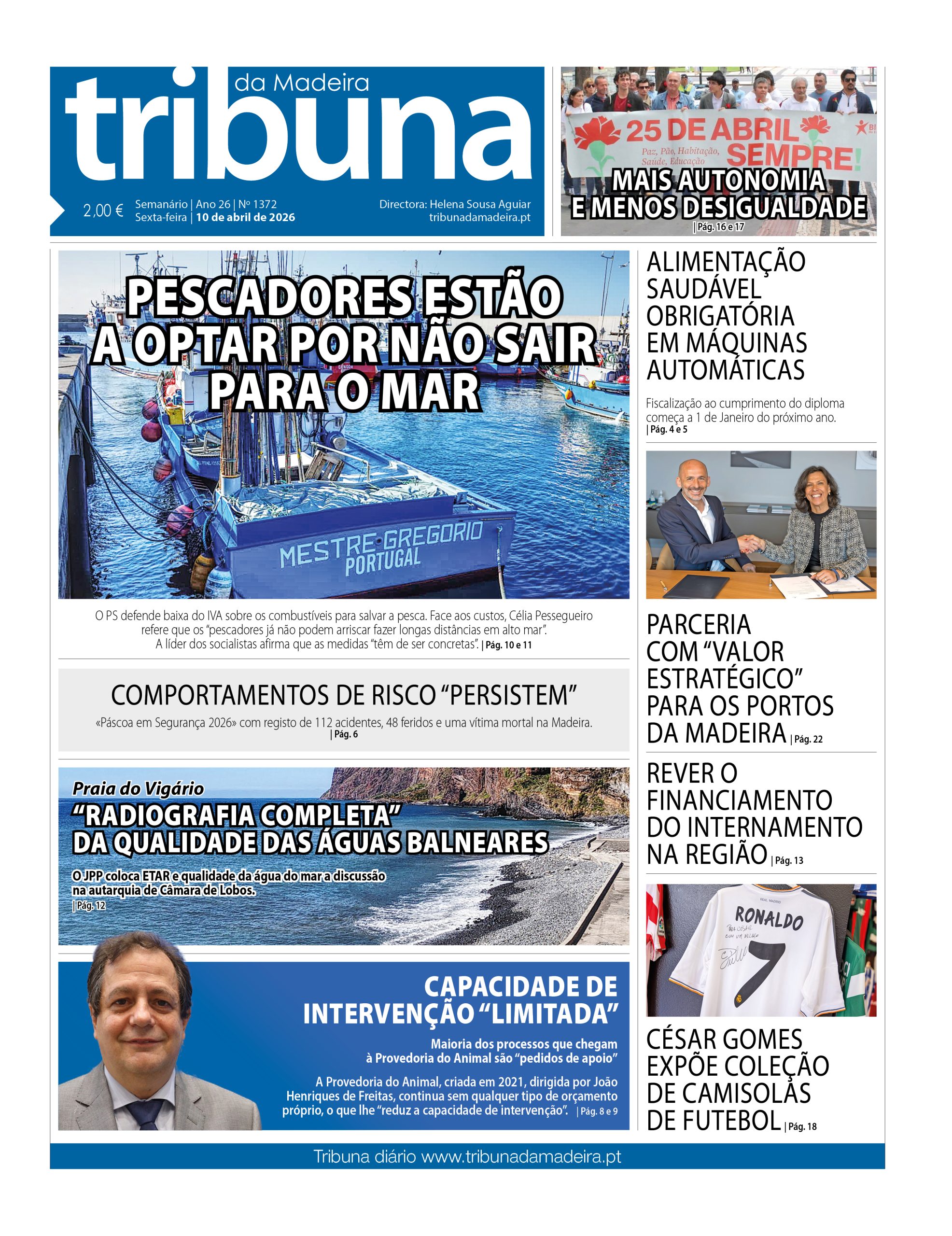 Capa do Semanário Tribuna da Madeira edição 1372